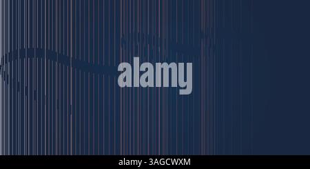 Ein eleganter dunkler abstrakter Hintergrund mit bunten vertikalen Streifen und welligen Linien. Das dynamische Design und die subtilen Übergänge sorgen für ein optisch ansprechendes und Stock Vektor