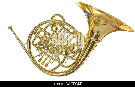 glänzendes Horn isoliert auf transparentem Hintergrund 3D Stockfoto