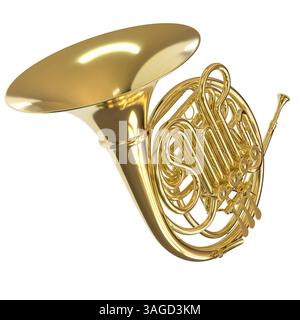 glänzendes Horn isoliert auf transparentem Hintergrund 3D Stockfoto