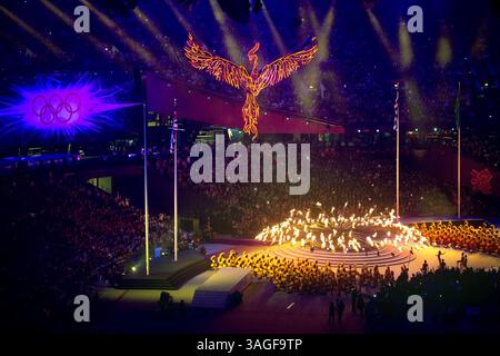 12. August 2012 - London, GBR - Abschlusszeremonie der Olympischen Sommerspiele im Olympiastadion in London, England, Sonntag, 12. August 2012. (Bild: © Brian Peterson/Minneapolis Star Tribune/MCT/ZUMAPRESS.com) Stockfoto