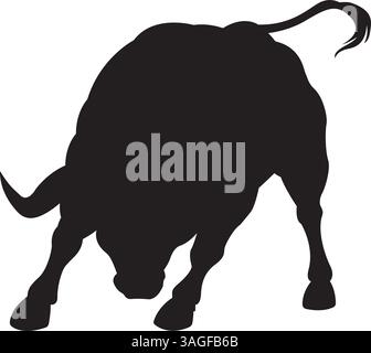 Die Silhouette der Bullenvektorkunst Stock Vektor
