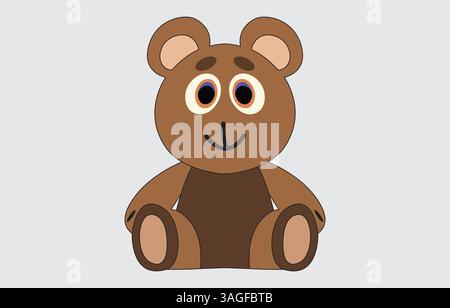 Hand gezeichneter Bär niedliche Zeichentrickillustration auf weißem Hintergrund Stock Vektor