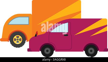 Vektorbild des Symbols geparkter Lkw. Geeignet für mobile Apps, Web-Apps und Printmedien. Stock Vektor