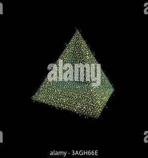 Pyramide. Reguläres Tetraeder. Platonischer Festkörper. 3D-Vektordarstellung. Kann als Konstruktionselement verwendet werden. Stock Vektor