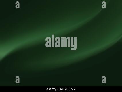 Abstrakte grüne Linien minimalistischer natürlicher Hintergrund mit körniger Textur. Desktop-Hintergrund, Präsentation, Vorlage. Abstrakte Linien, Falten auf Schwarz. Stockfoto