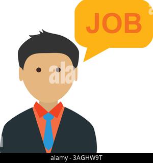 Denken Sie an das Vektorbild des Job-Symbols. Geeignet für mobile Apps, Web-Apps und Printmedien. Stock Vektor