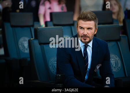 Inter Miamis Miteigentümer und ehemaliger britischer Fußballstar David Beckham sah sich während der regulären Saison von MLS ein Heimspiel an. Stockfoto