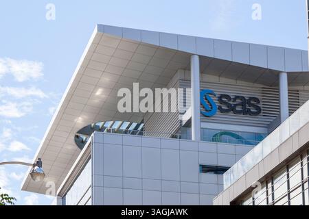 Toronto, Kanada - 19. Juni 2018: Das SAS-Schild am Hauptquartier des kanadischen Hauptquartiers ist in Toronto zu sehen. Stockfoto