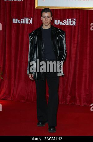 London, Großbritannien. April 2025. Aiden London besuchte die TV-Serie Premiere von „I, Jack Wright“ im May Fair Hotel in London. Quelle: SOPA Images Limited/Alamy Live News Stockfoto