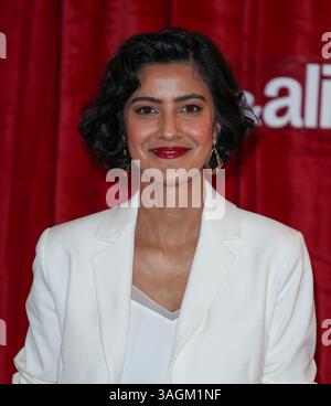 London, Großbritannien. April 2025. Rakhee Thakrar sah bei der TV-Premiere von „I, Jack Wright“ im May Fair Hotel in London. (Foto: Brett Cove/SOPA Images/SIPA USA) Credit: SIPA USA/Alamy Live News Stockfoto