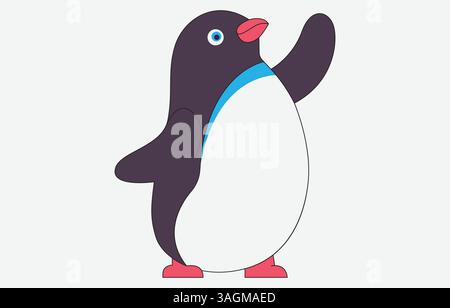 Cartoon Pinguin Illustration Vektorkunst auf weißem Hintergrund Stock Vektor