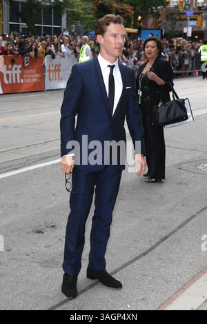 Keira Knightley, Allen Leech, Matthew Goode und Benedict Cumberbatch bei der Premiere von The Imitation Game während des Toronto International Film Festivals 2014 in Toronto. 9. September 2014 Stockfoto