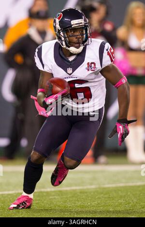 8. Oktober 2012: Trindon Holliday (16) der Houston Texans Wide Receiver startet im MetLife Stadium in East Rutherford, New Jersey, während des NFL-Spiels zwischen den Houston Texans und den New York Jets. The Houston Texans Beat the New York Jets, 23.-17. (Bild: © Chris Szagola/Cal Sport Media/ZUMAPRESS.com) Stockfoto