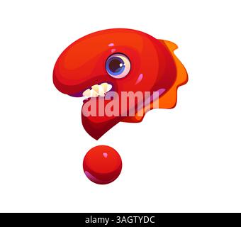 Skurriles Monster-Zeichen-Zeichensetzung Fragezeichen. Gruselige Bugaboo Kinder ABC Zeichen, Halloween Monster Charakter Cartoon Vektor Englisch Schriftsatz Element. Bogle Personage englisches Alphabet-Schriftzeichen Stock Vektor