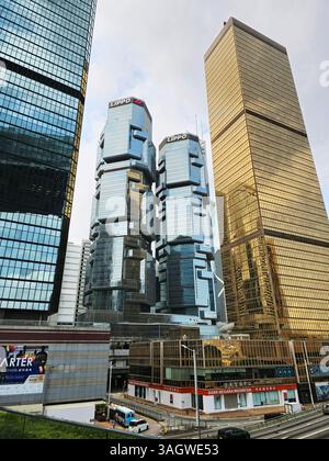 Moderne Wolkenkratzer in Admiralty, Hongkong. Stockfoto