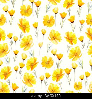 Sonnige Blüten: Fröhliche gelbe Blumen sind die perfekte Wahl für einen frischen, modernen Look Stockfoto