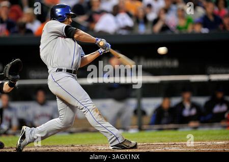 16. Juni 2009: Fernando Martinez #26 für die New York Mets at bat während eines Interleague-Spiels gegen die Heimatstadt Baltimore Orioles im Oriole Park at Camden Yards in Baltimore, Maryland. Die Mets Beat the Orioles 6 - 4 (Bild: © Joy Absalon/Cal Sport Media/ZUMA Press/ZUMA Press) Stockfoto