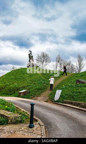 Denkmal für Llywelyn ap Gruffyd Fychan in Llandovery, Wales Stockfoto