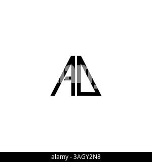 Buchstabe AD, da Dreiecksform Logo-Vorlage Vektor-Design weißer Hintergrund Stock Vektor