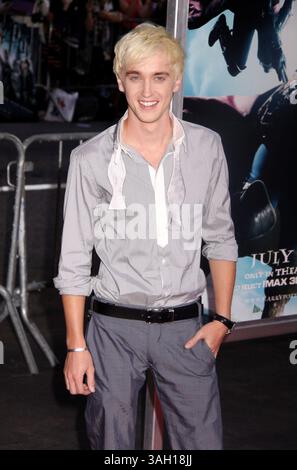 09. Juli 2009 – New York, New York, USA – Schauspieler TOM FELTON nimmt an der New Yorker Premiere von Harry Potter und der Halbblutprinz Teil, die im Ziegfeld Theater stattfindet. (Bild: © Nancy Kaszerman/ZUMA Press) Stockfoto
