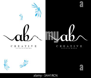 Kreative Handschrift Buchstaben ab/BA Logo Design Vektor Stock Vektor
