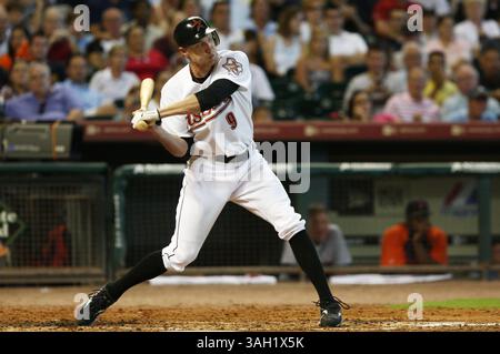 27. Juni 2009: Houston Astros-Right Fielder Hunter Pence schwingt auf dem Spielfeld. Die Houston Astros besiegten die Detroit Tigers 8-1 im Minute Maid Park in Houston, Texas. Margaret Bowles/CSM (Bild: © Margaret Bowles/Cal Sport Media/ZUMA Press) Stockfoto