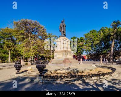 Denkmal für Don Benito Juarez Garcia, El Llano Park, Oaxaca de Juarez, Oaxaca State, Mexiko Stockfoto