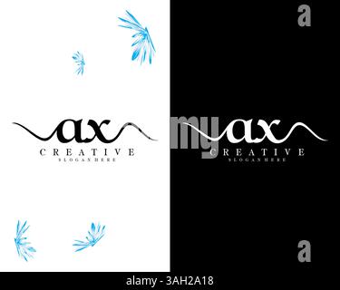Kreative Handschrift Letter Ax, xa Logo Design Vektor Stock Vektor