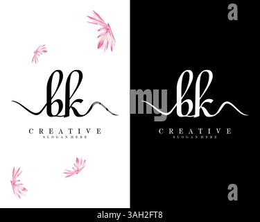 Kreative Handschrift bk, kb Letter Logo Design Vektor Stock Vektor