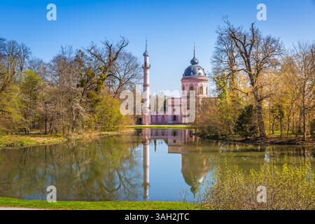 Rosa Moschee im Schlosspark in Schwetzingen bei Heidelberg Stockfoto
