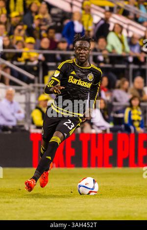 Columbus Crew SC Stürmer Kei Kamara (23) während des Spiels zwischen Chicago Fire und Columbus Crew SC im MAPFRE Stadium in Columbus OH. Am 22. Mai 2015. . Kredit: Dorn BYG (Bild: © Dorn BYG/Cal Sport Media/ZUMAPRESS.com) Stockfoto