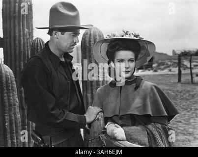 Henry Fonda, Cathy Downs am Set des Films "My Darling Clementine", 1946