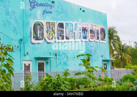 Miami, FL, USA - 30. März 2025: Overtown Art Fototapete auf dem Center for Black Innovation Overtown Miami 2025 Stockfoto