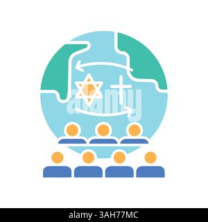 Assimilation Farb-Flachsymbol für Digital- und Druckprojekte. Minimale bereinigte Symbole für Apps und Websites. Moderne, einfache Symbole für UI UX und Branding Stock Vektor