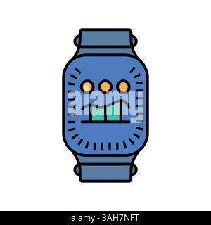 Smart Watch flaches Farbsymbol für Digital- und Druckprojekte. Minimale bereinigte Symbole für Apps und Websites. Moderne, einfache Symbole für UI UX und Branding Stock Vektor