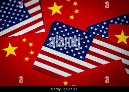 CHINA and USA Economic war Background Concept, USA oder USA oder USA und China Flags Background Stockfoto