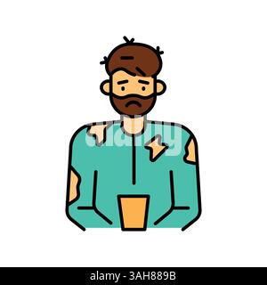 Farblinien-Symbol für ethnische wirtschaftliche Disparitäten für digitale und gedruckte Projekte. Minimale bereinigte Symbole für Apps und Websites. Moderne einfache Symbole für UI UX und Stock Vektor