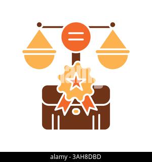 Gleiches Farb-flaches Symbol für Chancengleichheit bei digitalen und Druckprojekten. Minimale bereinigte Symbole für Apps und Websites. Moderne einfache Symbole für UI UX und Stock Vektor