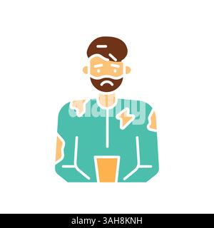 Farblinien-Symbol für ethnische wirtschaftliche Disparitäten für digitale und gedruckte Projekte. Minimale bereinigte Symbole für Apps und Websites. Moderne einfache Symbole für UI UX und Stock Vektor