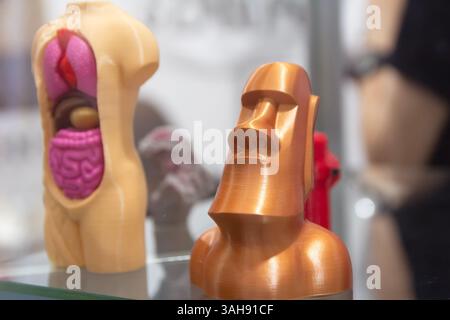 Auf einem 3D-Drucker gedruckte Muster. Industrie und Technologie Stockfoto