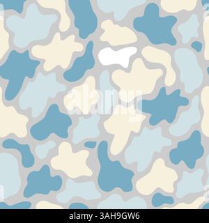 Groovige abstrakte verschiedene Formen in zufälliger Reihenfolge nahtloses Muster 60er, 70er, 80er Jahre Stil handgezeichnete Vektorillustration, trendige Retro-Geometrie Ornament für Oberflächendesign, Textil, Schreibwaren, Geschenkpapier Stock Vektor