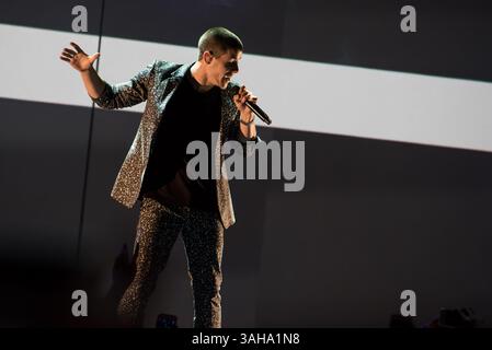 21. Juni 2015 – Toronto, Ontario, Kanada – 21. Juni 2015 – Toronto – Sänger NICK JONAS tritt bei den Much Music Video Awards 2015 in Toronto auf. (Kreditbild: © Darren Eagles/ZUMA Wire) Stockfoto