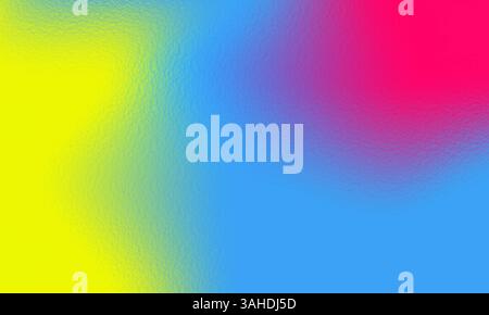 Abstrakter digitaler Hintergrund mit einem glatten Farbverlauf aus Blau-, Gelb- und Rosa-Tönen mit weichem, verschwommenem Textureffekt. . Stockfoto