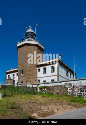 21. August 2024 - Spanien: Blick auf den Leuchtturm von Kap Finisterre in Galicien, im Nordwesten Spaniens, an der sogenannten Costa da Morte (Todesküste) Stockfoto