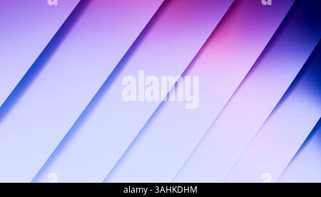 Abstrakter verlaufender Hintergrund mit lila und blauen diagonalen Linien. 3D-Abbildung des Mixers Stockfoto