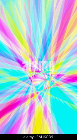 Lebendiges abstraktes Muster mit geometrischen Formen und Linien. 3D-Abbildung des Mixers Stockfoto