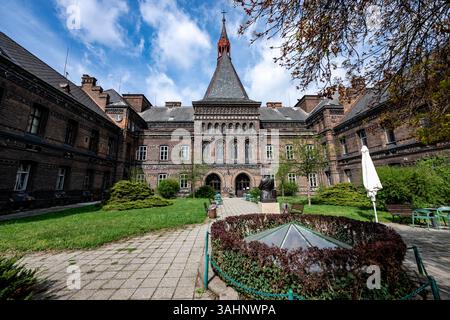 Prag, Tschechische Republik. April 2025. Das historische Gebäude des St. Apollinaris Entbindungskrankenhauses, Prag, 10. April 2025. Quelle: VIT Simanek/CTK Photo/Alamy Live News Stockfoto