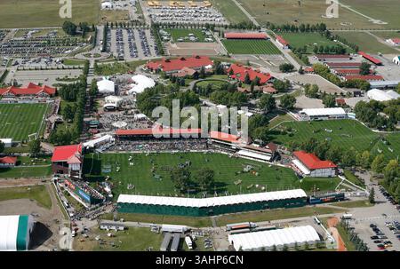 September 2008 - Calgary, Alberta, Kanada - der Internationale Ring und die Unterrundungseinrichtungen in der Reitanlage Spruce Meadows in der Nähe von Calgary. (Foto: © Larry MacDougal via ZUMA Wire) Stockfoto