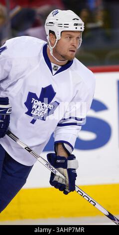 16. November 2008 - Calgary, Alberta, Kanada - Foto des NHL-Spielerprofils auf Jonas Frogren aus Schweden von Toronto Maple Leafs während eines Hockeyspiels in Calgary. (Foto: © Larry MacDougal via ZUMA Wire) Stockfoto