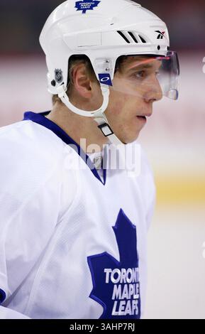 16. November 2008 - Calgary, Alberta, Kanada - Foto des NHL-Spielerprofils von Toronto Maple Leafs' Nikolai Kulemin aus Russland während eines Hockeyspiels in Calgary. (Foto: © Larry MacDougal via ZUMA Wire) Stockfoto